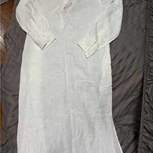 J. Crew Factory White Linen Maxi Dress. size small Brand new.